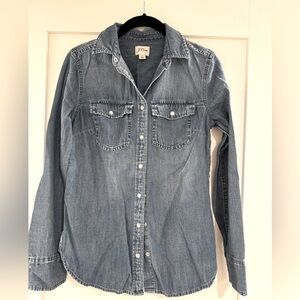 JCrew Denim Western Button Down size 0